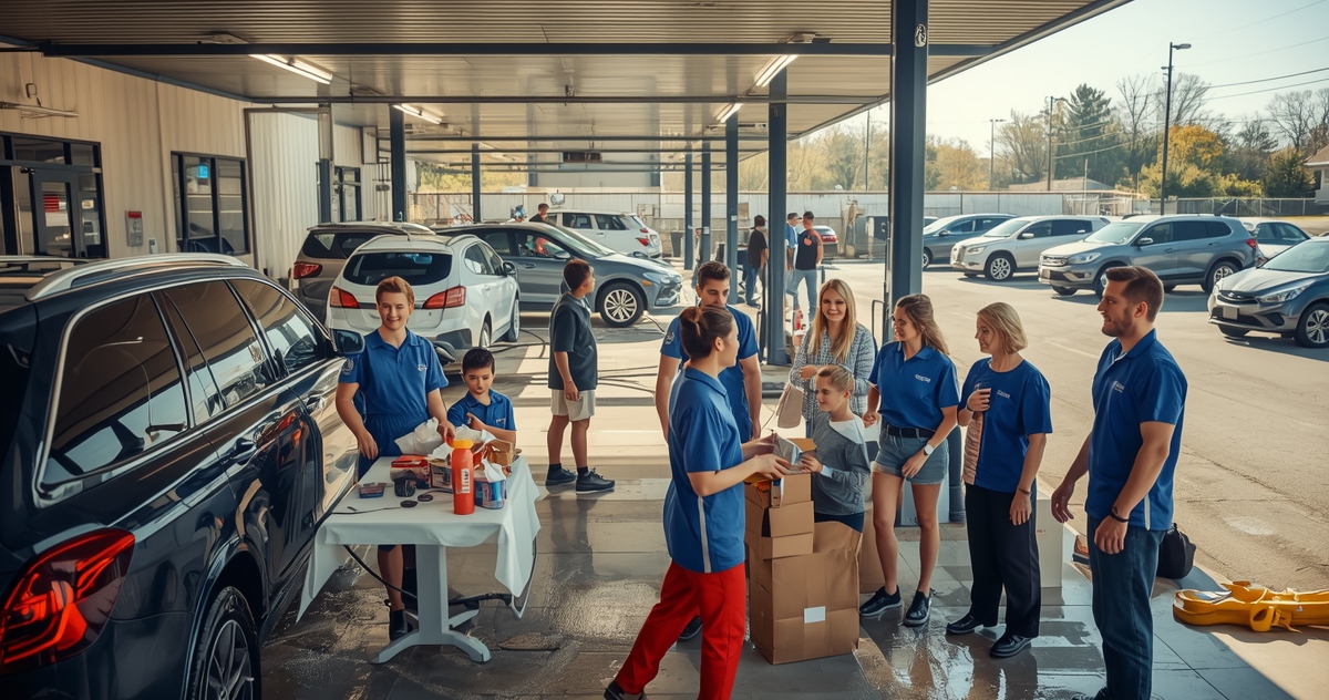 Lucid Origin A Photorealistic Community Focused Scene At A Professional Car Wash Location Dur 1